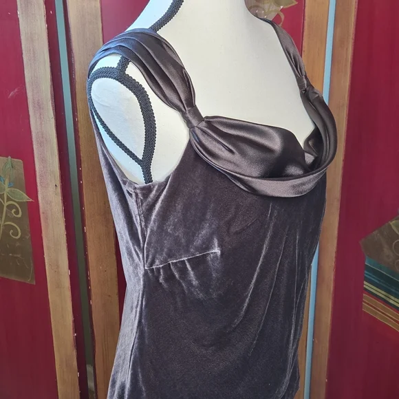 ANN TAYLOR Satin Cowl Neck Blouse - Rich Brown| Size 8 (NWT) - Picture 6 of 13